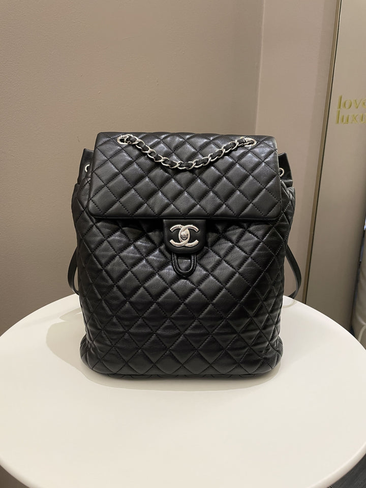 Chanel Quilted Urban Spirit Backpack Black Lambskin