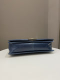 Chanel Quilted Boy Large Blue Age Calfskin