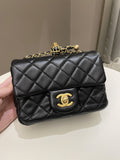 Chanel Pearl Crush Mini Square Black Lambskin