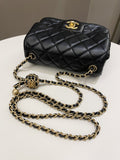 Chanel Pearl Crush Mini Square Black Lambskin