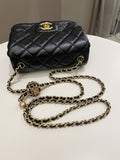 Chanel Pearl Crush Mini Square Black Lambskin