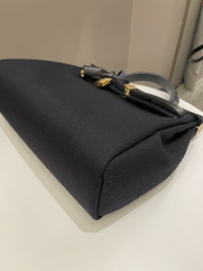 Hermes Herbag Zip 31 Black Canvas