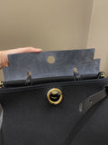 Hermes Herbag Zip 31 Black Canvas