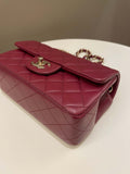 Chanel 22A Quilted Mini Rectangular Burgundy Lambskin