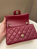 Chanel 22A Quilted Mini Rectangular Burgundy Lambskin