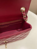 Chanel 22A Quilted Mini Rectangular Burgundy Lambskin