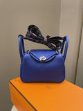 Hermes Mini Lindy Blue Royal Clemence