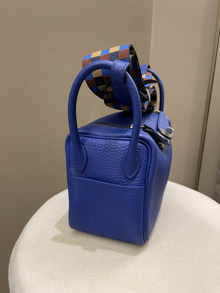 Hermes Mini Lindy Blue Royal Clemence