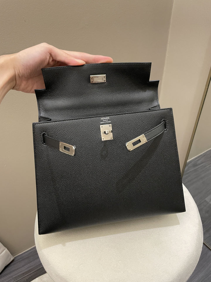 Hermes Kelly Sellier 25 Black Epsom