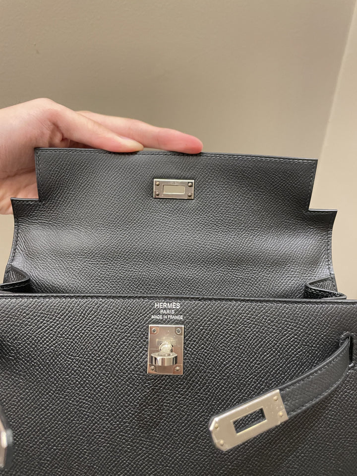 Hermes Kelly Sellier 25 Black Epsom