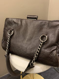 Chanel 07A Cc Shopper Tote Marron Fonce Grainy Leather