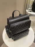 Chanel Quilted Casual Rock Backpack Black Aged Calf