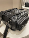 Chanel Quilted Casual Rock Backpack Black Aged Calf