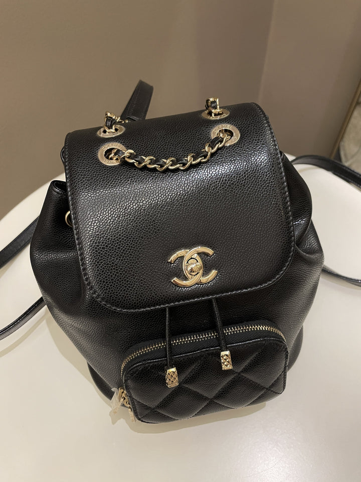 Chanel 22B Business Affinity Backpack Black Caviar