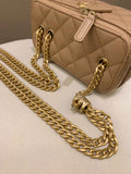 Chanel 22K Quilted Mini Crush Vanity Rectangular Dark Beige Lambskin