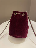 Chanel Diamanté Strass Drawstring Bag Dark Wine Velvet