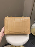 Chanel Vintage Vertical XL Cc Flap Dark Beige Gold Caviar