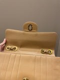 Chanel Vintage Vertical XL Cc Flap Dark Beige Gold Caviar