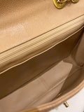 Chanel Vintage Vertical XL Cc Flap Dark Beige Gold Caviar