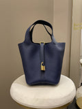 Hermes Picotin Lock PM 18 Bleu Saphir