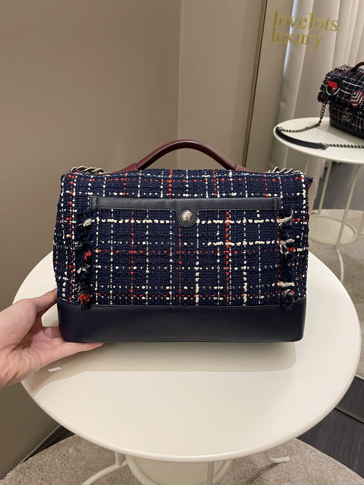 Chanel Airline Tweed Flap Bag Multicolor Tweed