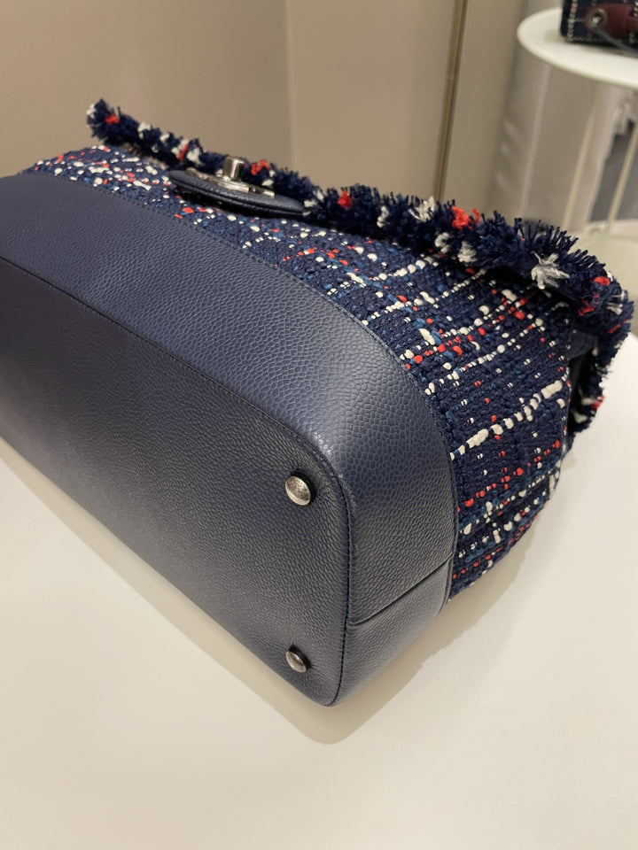 Chanel Airline Tweed Flap Bag Multicolor Tweed