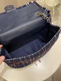 Chanel Airline Tweed Flap Bag Multicolor Tweed