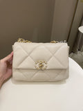 Chanel 19 Flap Bag Beige Lambskin