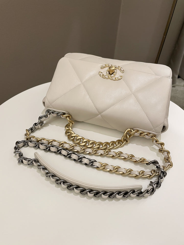 Chanel 19 Flap Bag Beige Lambskin