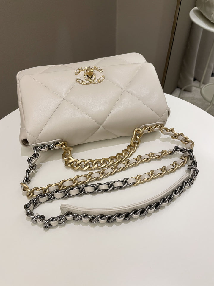 Chanel 19 Flap Bag Beige Lambskin