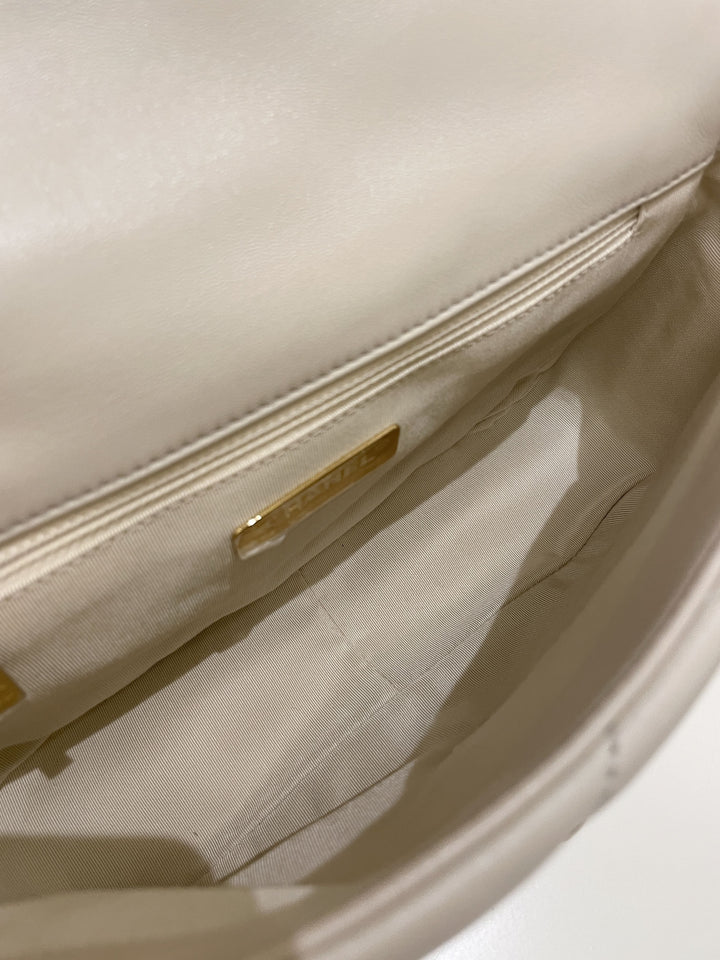 Chanel 19 Flap Bag Beige Lambskin