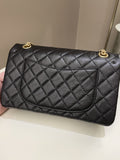 Chanel 2.55 225 Quilted Reissue Double Flap Black Aged Calfskin