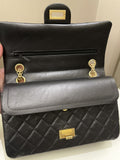 Chanel 2.55 225 Quilted Reissue Double Flap Black Aged Calfskin