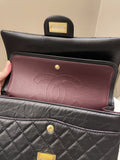 Chanel 2.55 225 Quilted Reissue Double Flap Black Aged Calfskin