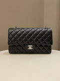 Chanel Classic Quilted Medium Double Flap Black Lambskin