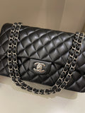 Chanel Classic Quilted Medium Double Flap Black Lambskin