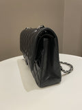 Chanel Classic Quilted Medium Double Flap Black Lambskin
