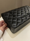 Chanel Classic Quilted Medium Double Flap Black Lambskin