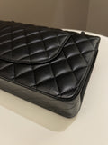 Chanel Classic Quilted Medium Double Flap Black Lambskin