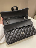 Chanel Classic Quilted Medium Double Flap Black Lambskin