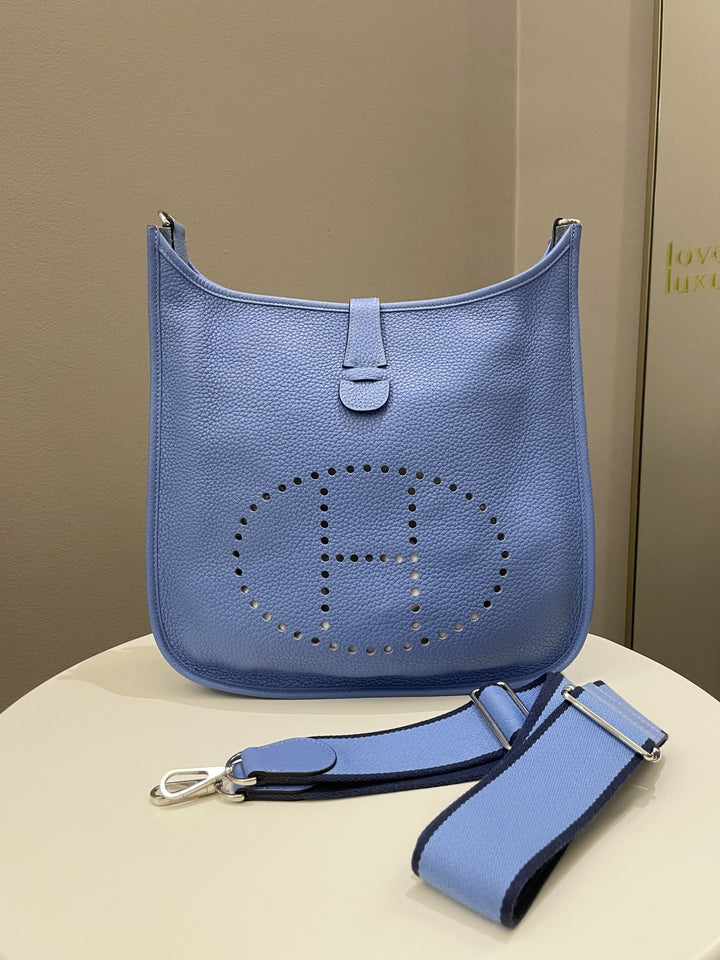 Hermes Evelyne GM Blue Paradise Clemence