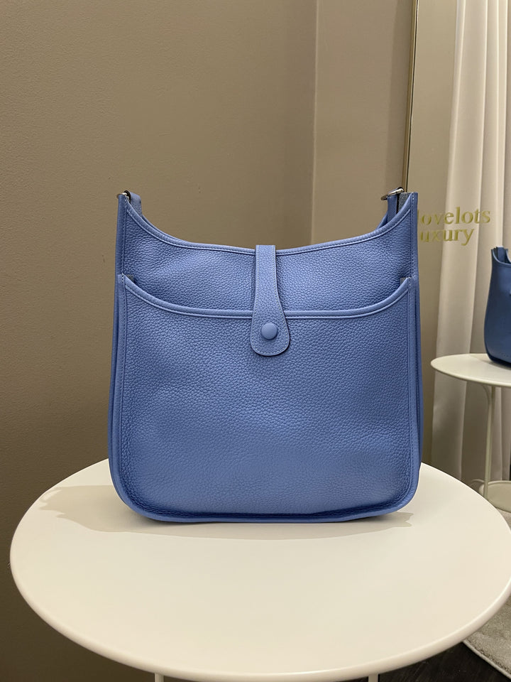 Hermes Evelyne GM Blue Paradise Clemence