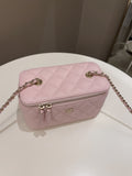 Chanel Quilted Mini Vanity Rectangular Rose Clair Lilac Caviar