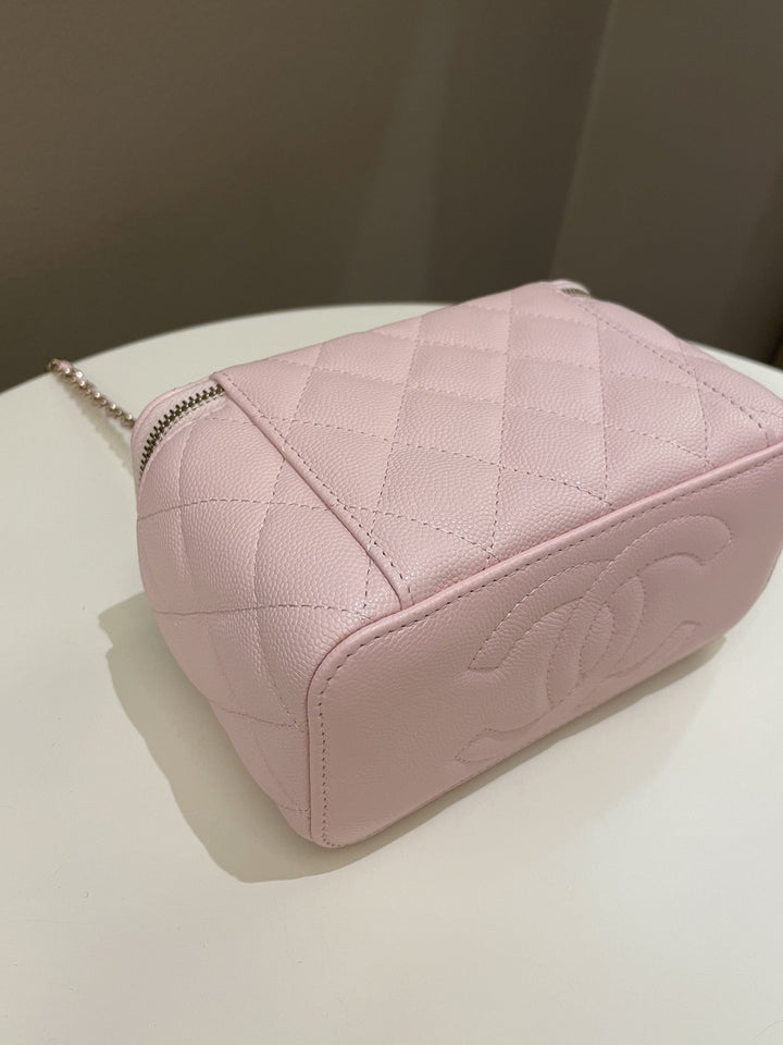 Chanel Quilted Mini Vanity Rectangular Rose Clair Lilac Caviar