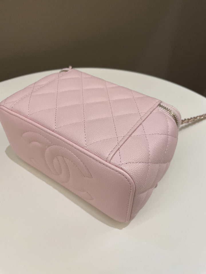 Chanel Quilted Mini Vanity Rectangular Rose Clair Lilac Caviar