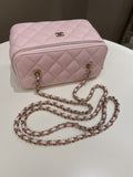 Chanel Quilted Mini Vanity Rectangular Rose Clair Lilac Caviar