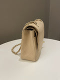 Chanel Classic Quilted Medium Double Flap Beige Caviar