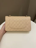 Chanel Classic Quilted Medium Double Flap Beige Caviar
