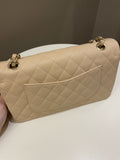 Chanel Classic Quilted Medium Double Flap Beige Caviar