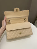 Chanel Classic Quilted Medium Double Flap Beige Caviar